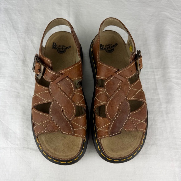 Dr. Martens Shoes - Dr Martens Vintage Y2K Chunky Sandals Women 11Brown Leather Slingback 5A85 EU 43